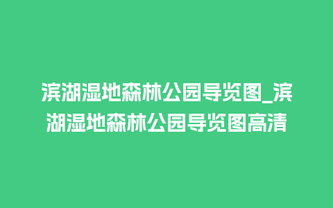 滨湖湿地森林公园导览图_滨湖湿地森林公园导览图高清