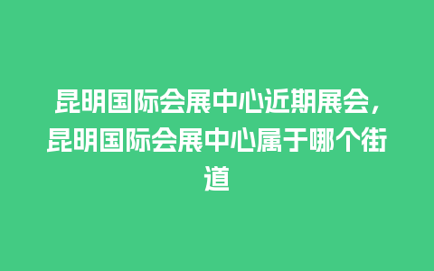 昆明国际会展中心近期展会，昆明国际会展中心属于哪个街道