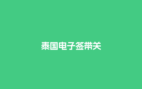 泰国电子签带关