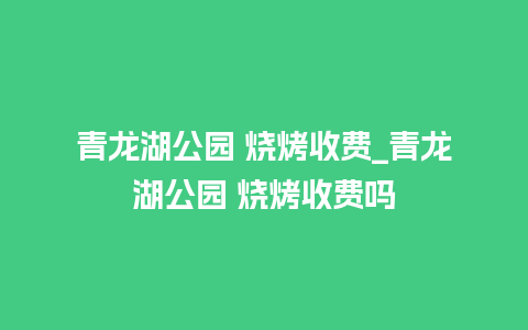 青龙湖公园 烧烤收费_青龙湖公园 烧烤收费吗