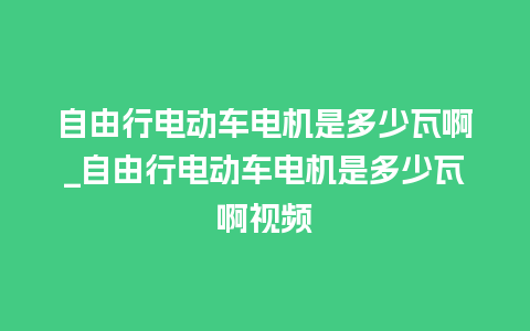 自由行电动车电机是多少瓦啊_自由行电动车电机是多少瓦啊视频