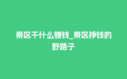 景区干什么赚钱_景区挣钱的野路子