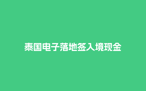 泰国电子落地签入境现金