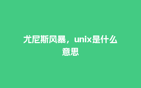 尤尼斯风暴，unix是什么意思