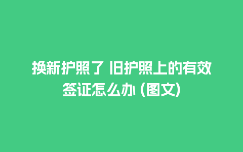 换新护照了 旧护照上的有效签证怎么办 (图文)