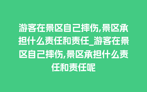 游客在景区自己摔伤,景区承担什么责任和责任_游客在景区自己摔伤,景区承担什么责任和责任呢