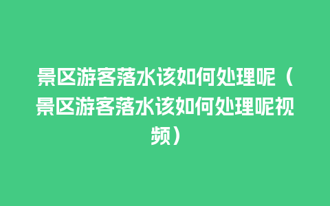 景区游客落水该如何处理呢（景区游客落水该如何处理呢视频）