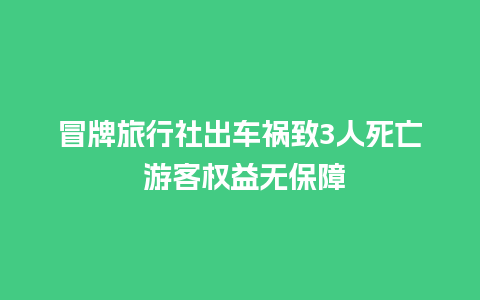 冒牌旅行社出车祸致3人死亡 游客权益无保障