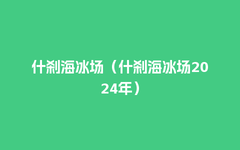 什刹海冰场（什刹海冰场2024年）