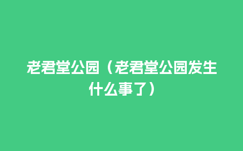 老君堂公园（老君堂公园发生什么事了）