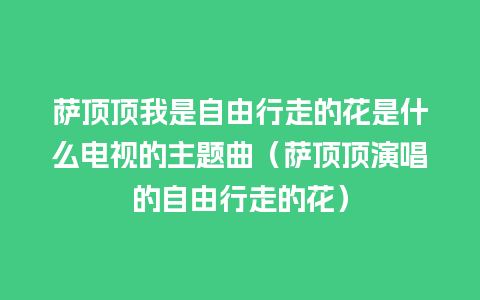 萨顶顶我是自由行走的花是什么电视的主题曲（萨顶顶演唱的自由行走的花）