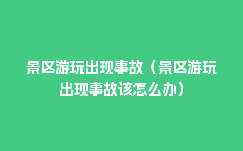 景区游玩出现事故（景区游玩出现事故该怎么办）