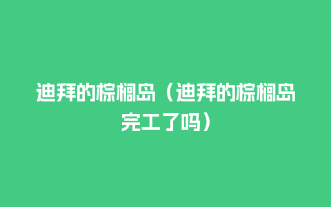 迪拜的棕榈岛（迪拜的棕榈岛完工了吗）