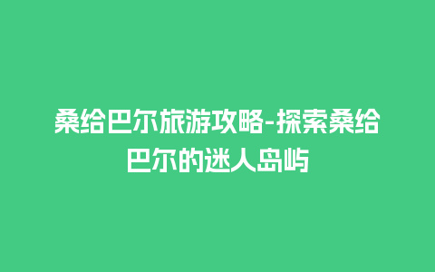 桑给巴尔旅游攻略-探索桑给巴尔的迷人岛屿