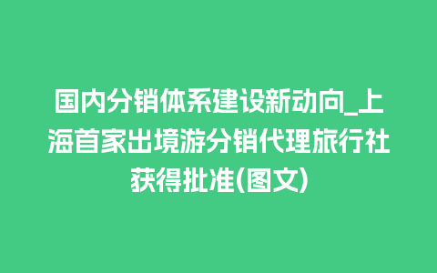 国内分销体系建设新动向_上海首家出境游分销代理旅行社获得批准(图文)