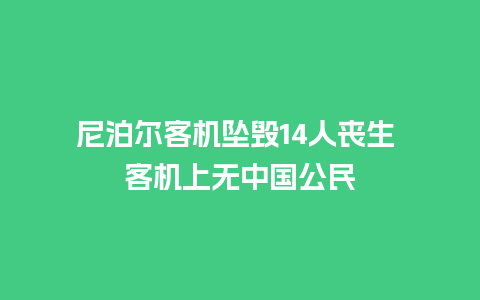 尼泊尔客机坠毁14人丧生 客机上无中国公民