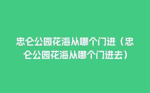 忠仑公园花海从哪个门进（忠仑公园花海从哪个门进去）