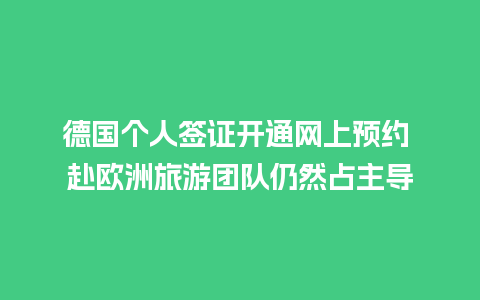 德国个人签证开通网上预约 赴欧洲旅游团队仍然占主导