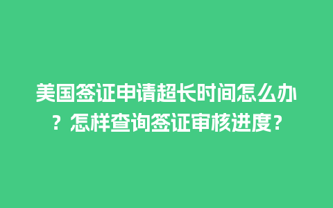 美国签证申请超长时间怎么办？怎样查询签证审核进度？