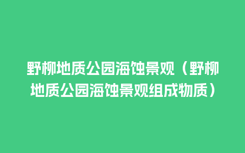 野柳地质公园海蚀景观（野柳地质公园海蚀景观组成物质）