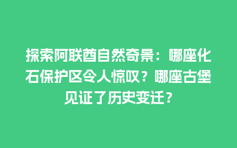 探索阿联酋自然奇景：哪座化石保护区令人惊叹？哪座古堡见证了历史变迁？