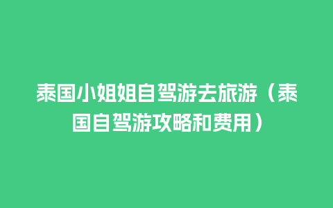 泰国小姐姐自驾游去旅游（泰国自驾游攻略和费用）