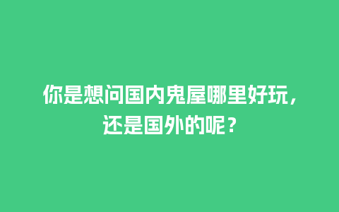 你是想问国内鬼屋哪里好玩，还是国外的呢？