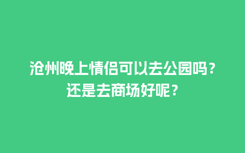 沧州晚上情侣可以去公园吗？还是去商场好呢？