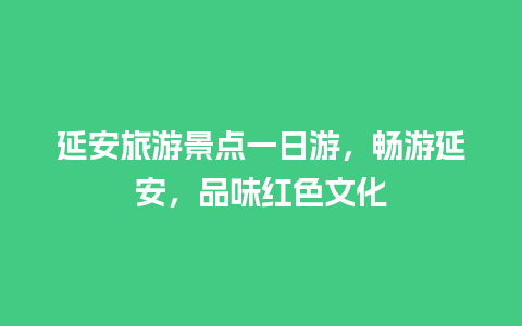 延安旅游景点一日游，畅游延安，品味红色文化