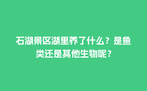 石湖景区湖里养了什么？是鱼类还是其他生物呢？