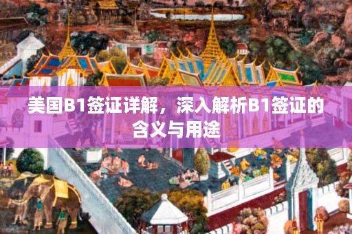 美国B1签证详解，深入解析B1签证的含义与用途