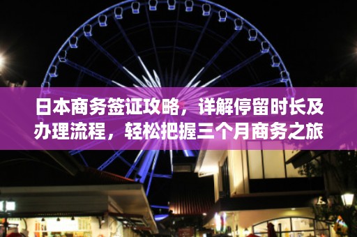 日本商务签证攻略，详解停留时长及办理流程，轻松把握三个月商务之旅